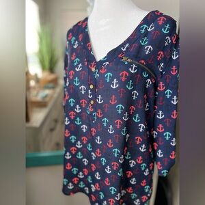 Wishful Park Navy Blue with Anchors L